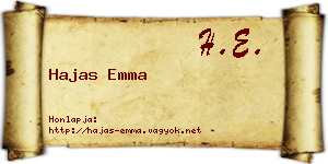 Hajas Emma névjegykártya